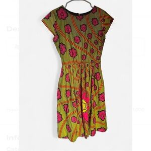 Kaela Kay Floral Print Dress in Green and Pink Size 8